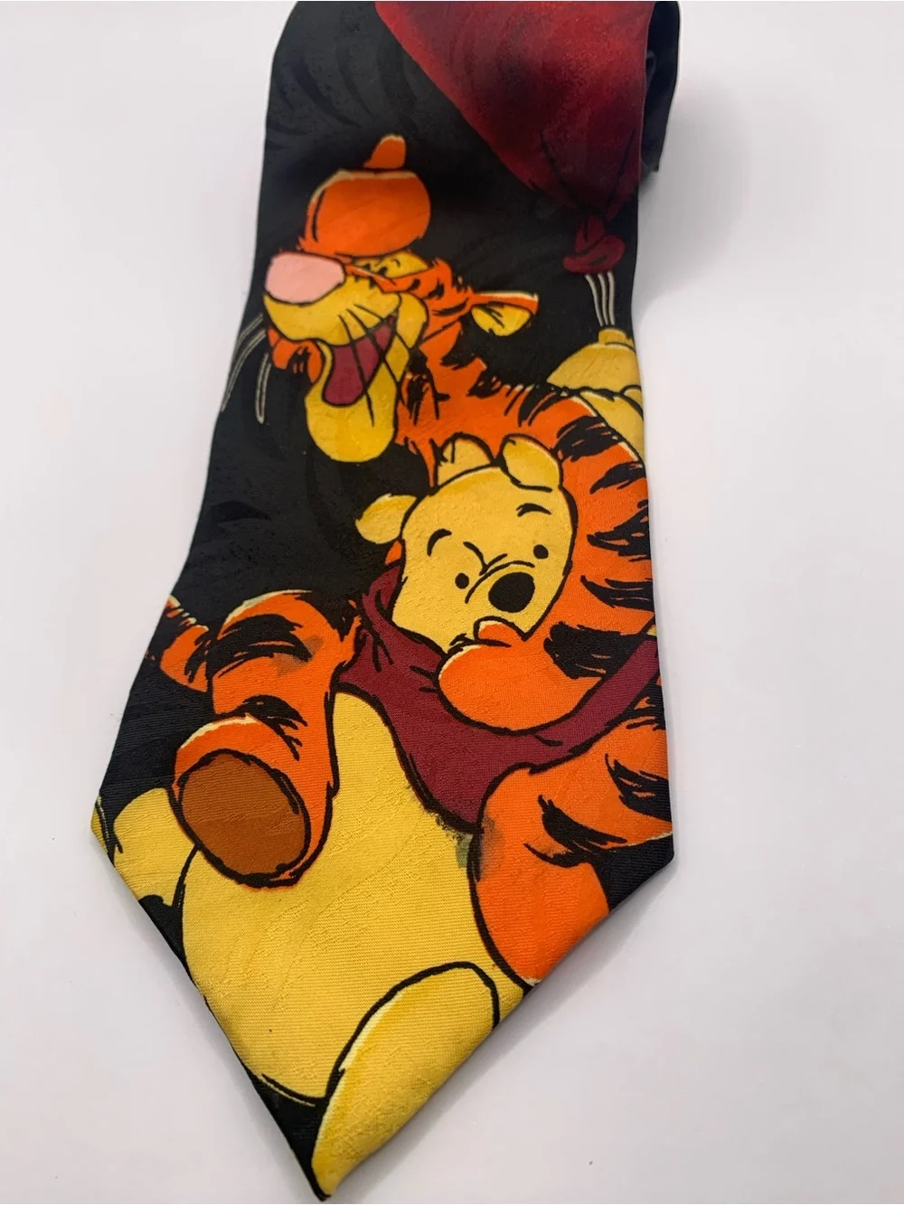 Disney Kids Tie in Black, Orange and Yellow with Winnie-the-Pooh & Tigger RARE